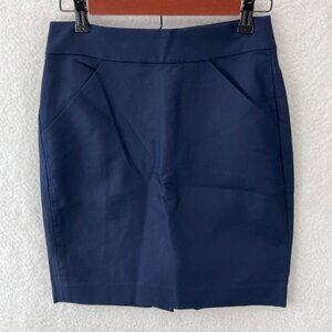 J.Crew The Pencil Skirt Women’s 0P Navy Petite Wool Blend NWT‎ Work Office